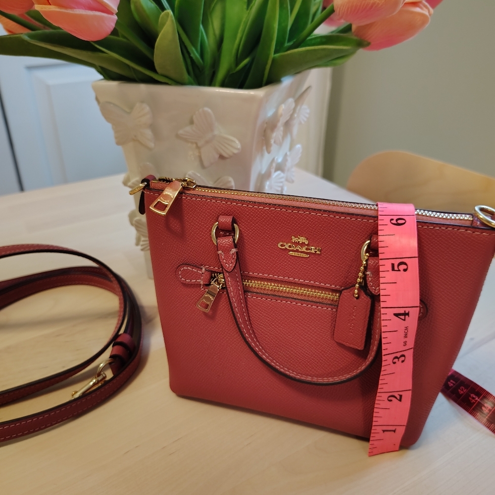 Coach Purse Mauve Pink Purse Bag Leather Handbag - Picture 7 of 7